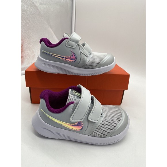 Nike Star Runner 2 Power Toddler Shoes Size 6C Purple Platinum Grey - Picture 1 of 12